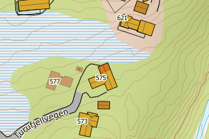 Kartbilde fra WMS-tjeneste av avviket