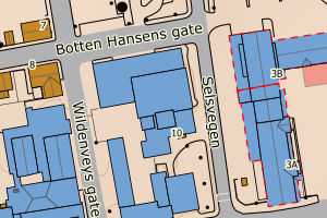 Kartbilde fra WMS-tjeneste av avviket