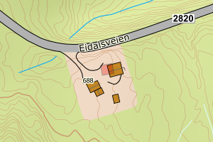 Kartbilde fra WMS-tjeneste av avviket