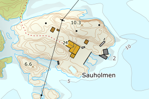 Kartbilde fra WMS-tjeneste av avviket