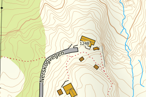 Kartbilde fra WMS-tjeneste av avviket
