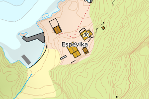 Kartbilde fra WMS-tjeneste av avviket