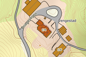 Kartbilde fra WMS-tjeneste av avviket