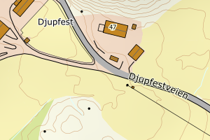 Kartbilde fra WMS-tjeneste av avviket