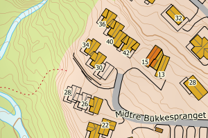 Kartbilde fra WMS-tjeneste av avviket