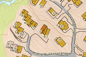 Kartbilde fra WMS-tjeneste av avviket