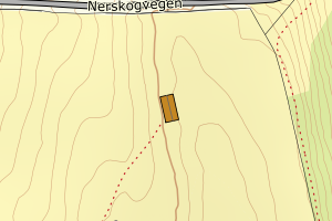Kartbilde fra WMS-tjeneste av avviket