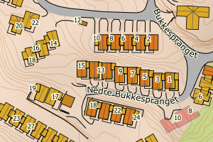 Kartbilde fra WMS-tjeneste av avviket