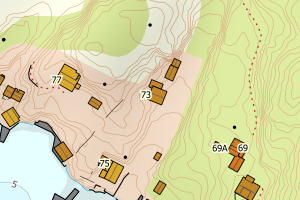 Kartbilde fra WMS-tjeneste av avviket