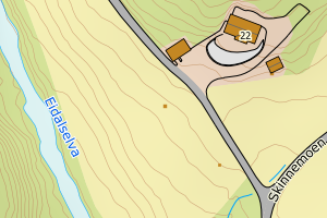 Kartbilde fra WMS-tjeneste av avviket