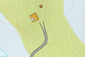 Kartbilde fra WMS-tjeneste av avviket
