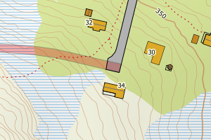 Kartbilde fra WMS-tjeneste av avviket