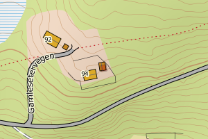 Kartbilde fra WMS-tjeneste av avviket