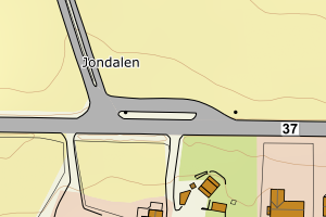 Kartbilde fra WMS-tjeneste av avviket