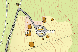 Kartbilde fra WMS-tjeneste av avviket