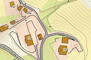 Kartbilde fra WMS-tjeneste av avviket