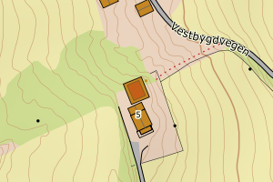Kartbilde fra WMS-tjeneste av avviket