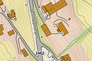 Kartbilde fra WMS-tjeneste av avviket