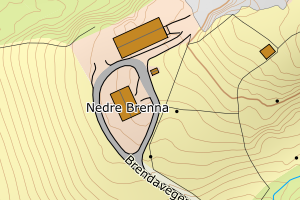 Kartbilde fra WMS-tjeneste av avviket