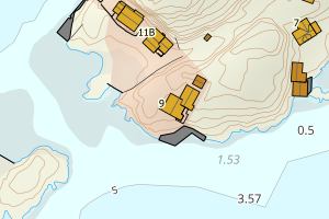 Kartbilde fra WMS-tjeneste av avviket