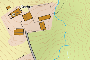 Kartbilde fra WMS-tjeneste av avviket