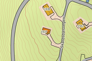 Kartbilde fra WMS-tjeneste av avviket