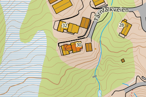 Kartbilde fra WMS-tjeneste av avviket