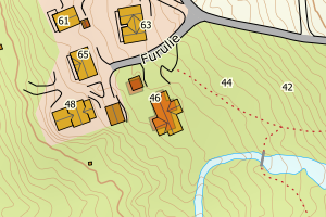 Kartbilde fra WMS-tjeneste av avviket