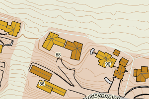 Kartbilde fra WMS-tjeneste av avviket