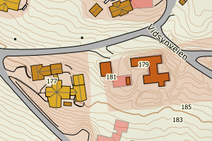Kartbilde fra WMS-tjeneste av avviket
