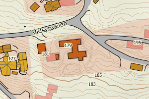 Kartbilde fra WMS-tjeneste av avviket