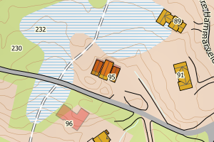 Kartbilde fra WMS-tjeneste av avviket