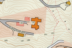 Kartbilde fra WMS-tjeneste av avviket