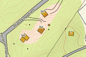 Kartbilde fra WMS-tjeneste av avviket