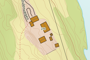 Kartbilde fra WMS-tjeneste av avviket