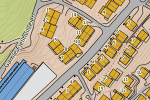 Kartbilde fra WMS-tjeneste av avviket