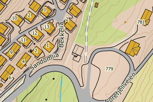 Kartbilde fra WMS-tjeneste av avviket