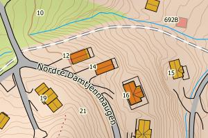 Kartbilde fra WMS-tjeneste av avviket