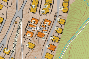 Kartbilde fra WMS-tjeneste av avviket