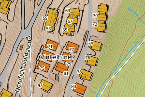 Kartbilde fra WMS-tjeneste av avviket