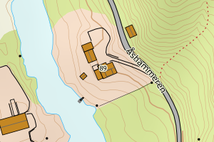 Kartbilde fra WMS-tjeneste av avviket