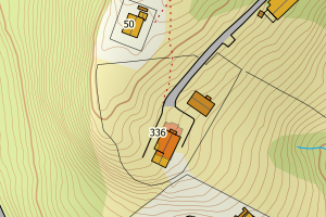 Kartbilde fra WMS-tjeneste av avviket