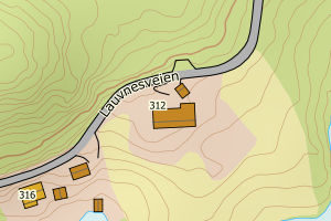 Kartbilde fra WMS-tjeneste av avviket