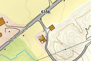 Kartbilde fra WMS-tjeneste av avviket