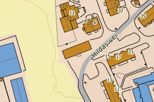 Kartbilde fra WMS-tjeneste av avviket