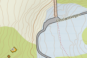 Kartbilde fra WMS-tjeneste av avviket