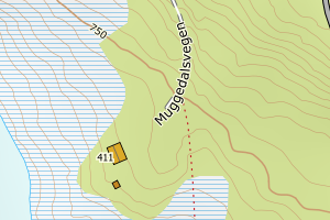 Kartbilde fra WMS-tjeneste av avviket