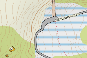 Kartbilde fra WMS-tjeneste av avviket