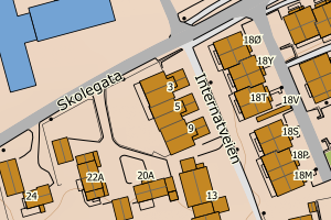 Kartbilde fra WMS-tjeneste av avviket