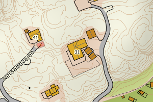 Kartbilde fra WMS-tjeneste av avviket